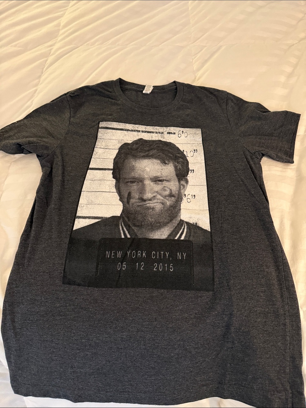 Charcoal Graphic Short Sleeve Tee with Mugshot Print